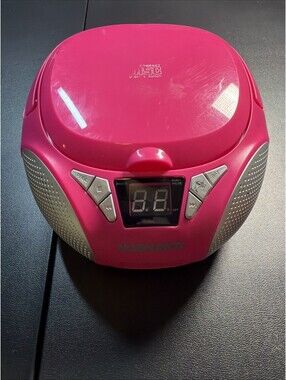 Magnavox MD6948 Pink Portable CD Boombox AM/FM Radio Tested Working